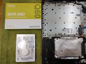 HDDと換装SSD